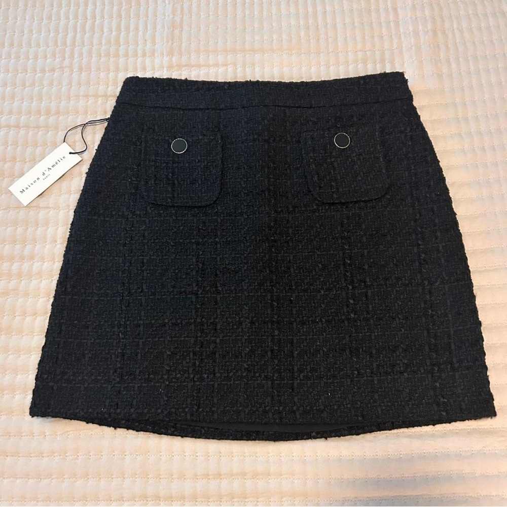 NWT Maison d’ Amelie Paris Designer’s Tweed A-line Skirt